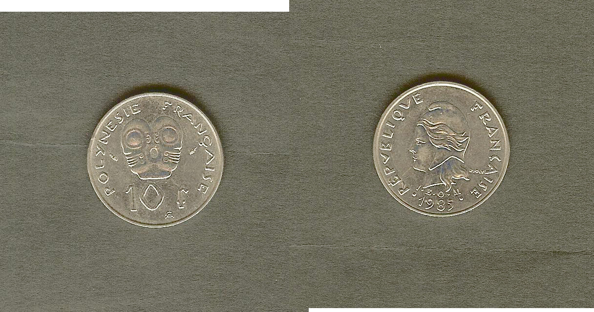 French Polynesia 10 francs 1985 Unc